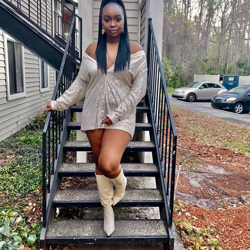 Sequin Shirt Dress